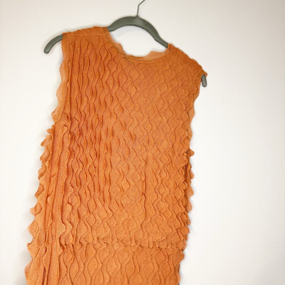 Ulla Johnson Kaelyn Ruffle Scallop Orange Knit Long Maxi Dress P / XS NWT - Picture 7 of 8